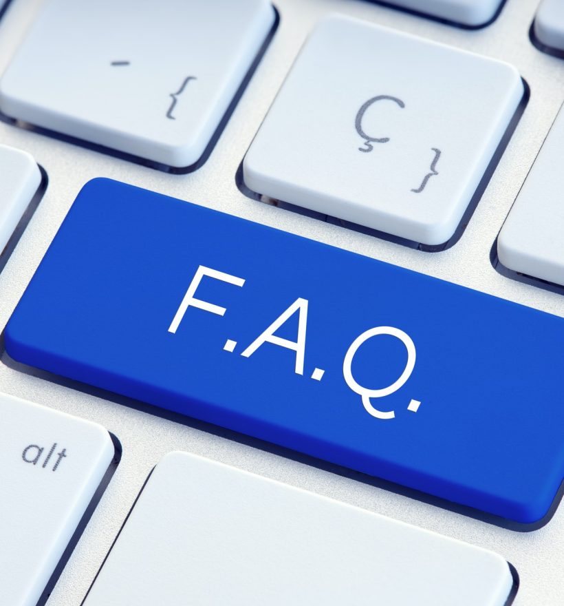 FAQ Word on blue Key